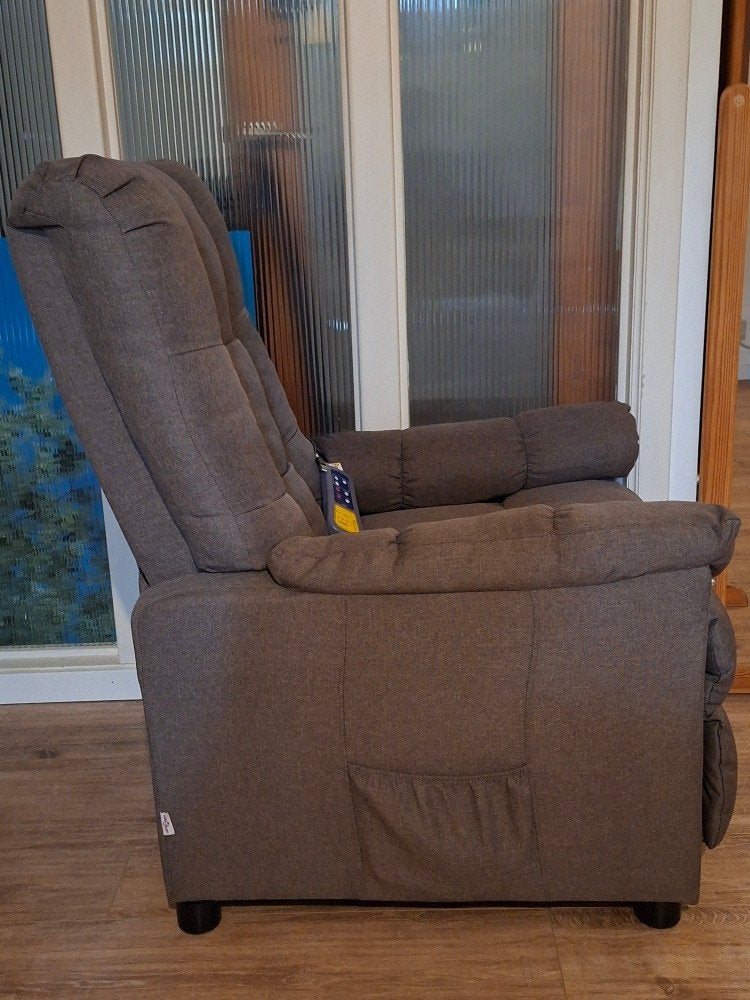 Fauteuil relax massant et chauffant Taupe - Parfait état, Moins de 75 cm, Comme neuf, Contemporain, Enlèvement