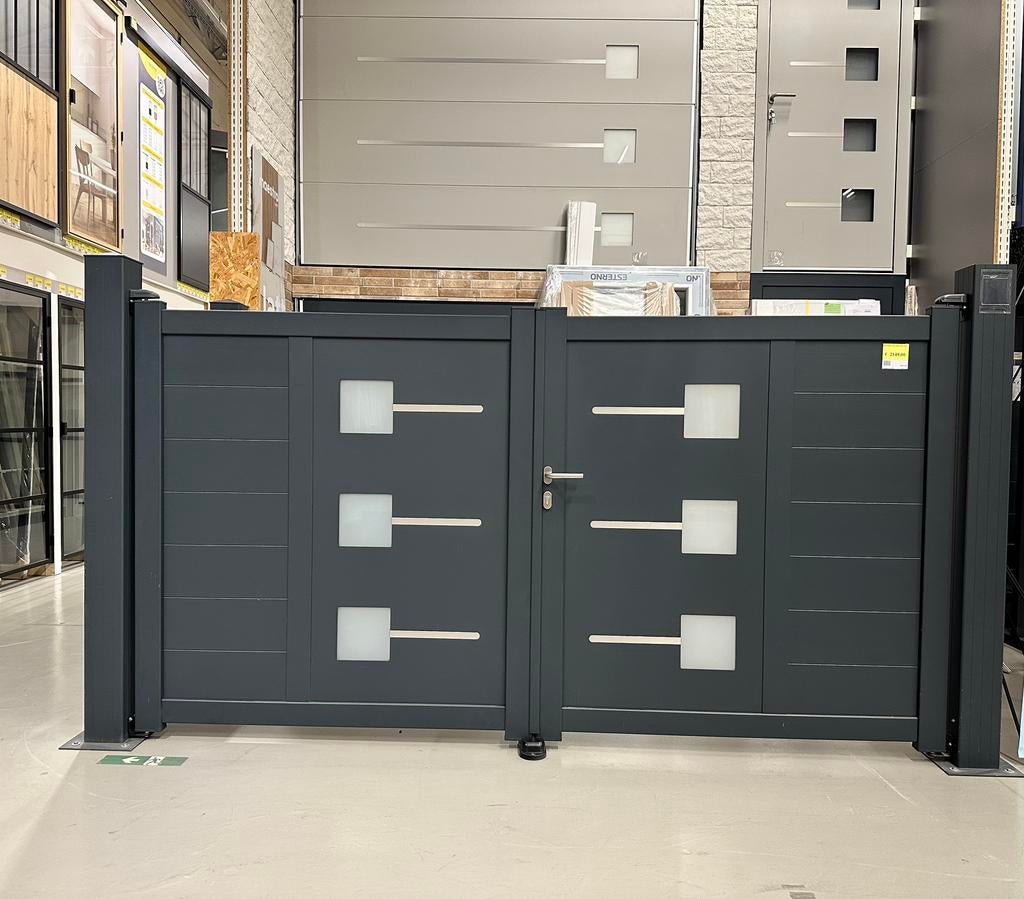 NIEUWE design aluminium poort, Tuin en Terras, Ophalen, Nieuw, Aluminium, Draaipoort