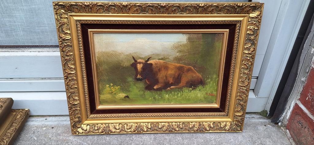Prachtig klein gesigneerd schilderij, Antiek en Kunst, Ophalen