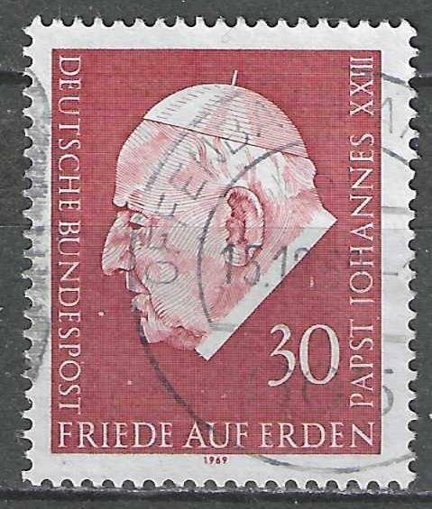 Duitsland Bundespost 1969 - Yvert 467 - Johannes XXIII (ST), Verzenden, Gestempeld