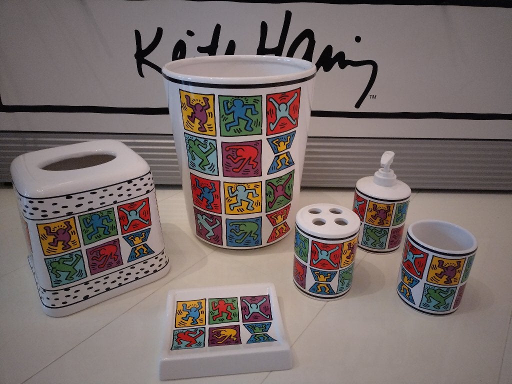Keith Haring - Playboy complete badkamer set (6 items), Antiek en Kunst, Kunst | Overige Kunst, Ophalen of Verzenden