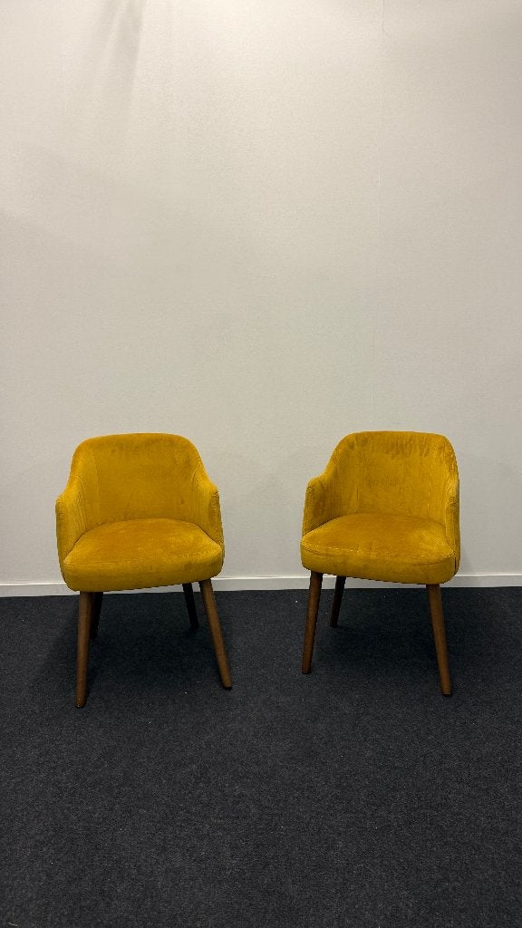 Gele stoelen (2 stuks), Maison & Meubles, Chaises, Autres couleurs, Comme neuf, Deux, Enlèvement