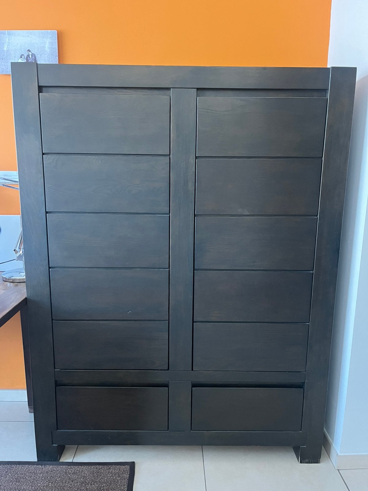 Donkerbruine houten barkast 170 x 130 x 47, Huis en Inrichting, Ophalen, Gebruikt
