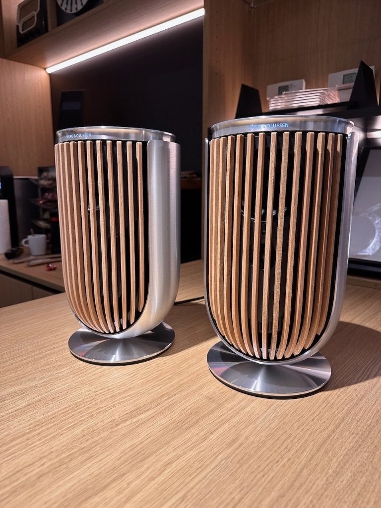 Bang & Olufsen Beolab 8 Alu met Oak of Light Oak covers B&o, Stereo speakers, Info@bang-olufsen.dk, Zo goed als nieuw, Bang & Olufsen
