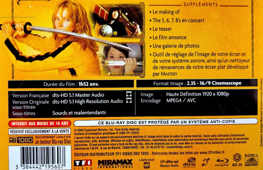KILL BILL - Volume I /// Steelbook Collector, Cd's en Dvd's, Gebruikt, Frans, Film, Ophalen of Verzenden