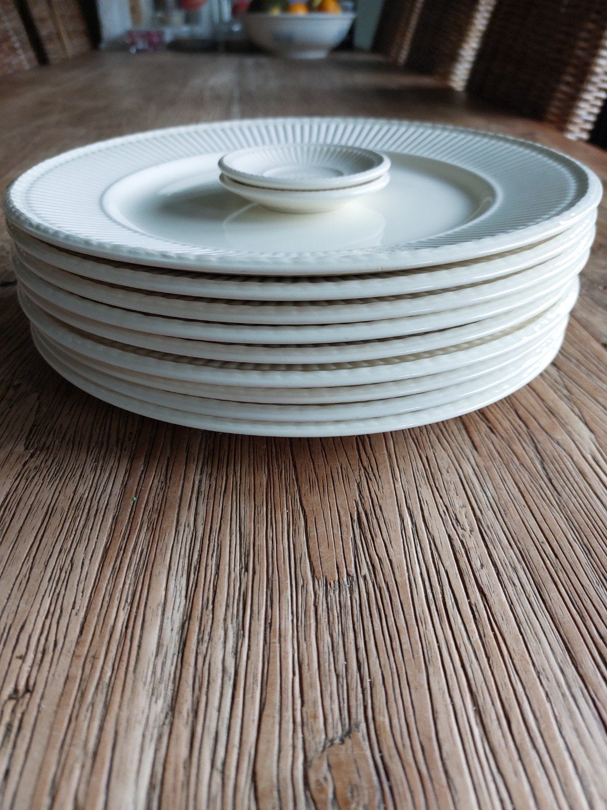 9 magnifiques assiettes à dîner Wedgwood Edme + 2 petites as, Enlèvement ou Envoi