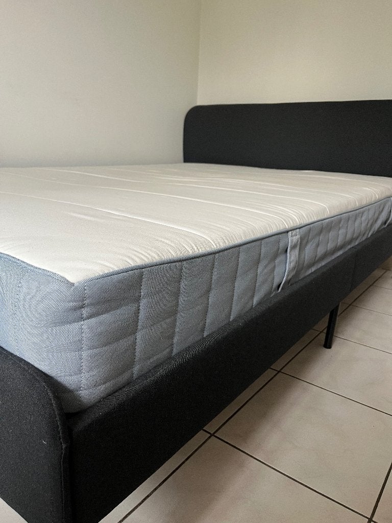Lit et matelas, Tissu, Enlèvement, 200 cm, Noir