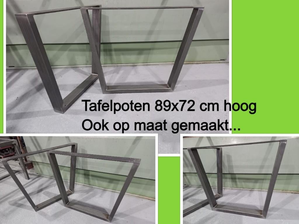 2 nieuwe stalen tafelpoten 89 cm breed x 72 cm hoog, Huis en Inrichting, Ophalen, 50 tot 100 cm, Vijf personen of meer, Metaal