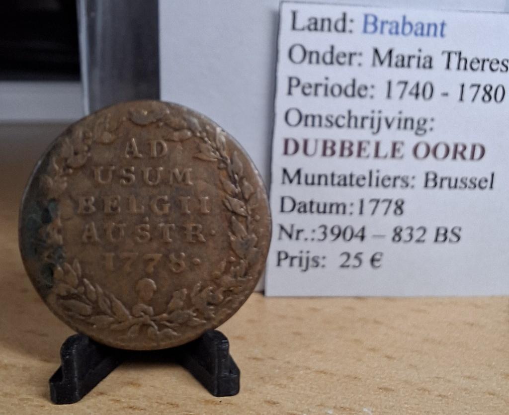 Dubbele oord - 1778 - Brussel - Maria Theresia - @25€, Timbres & Monnaies, Monnaies | Belgique, Envoi, Autre, Monnaie en vrac