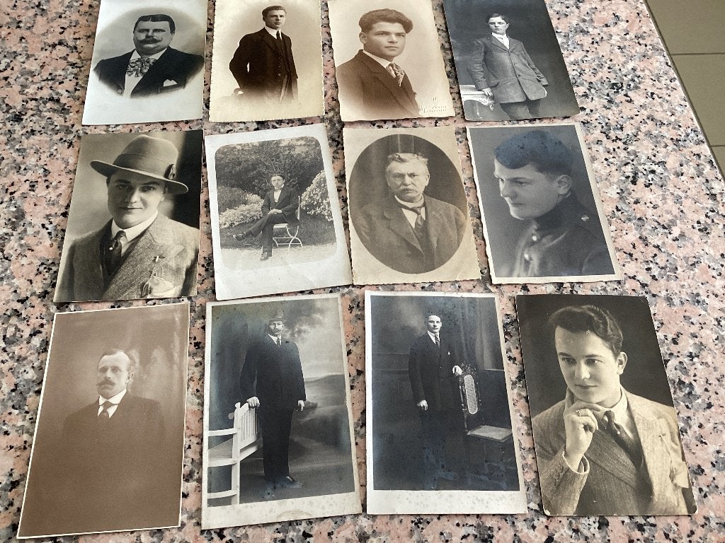 Lot van 12 oude foto’s HEREN, Verzamelen, Foto's en Prenten, Gebruikt, Foto, Ophalen of Verzenden, Voor 1940
