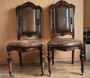 Ensemble de deux chaises anciennes 1850-1900, type chaise d', Enlèvement