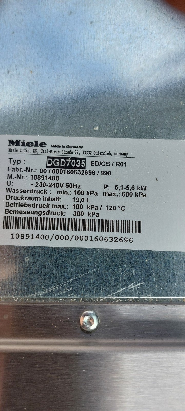 DGD7035 MOOI JONG TOESTEL MIELE, Ophalen, Miele