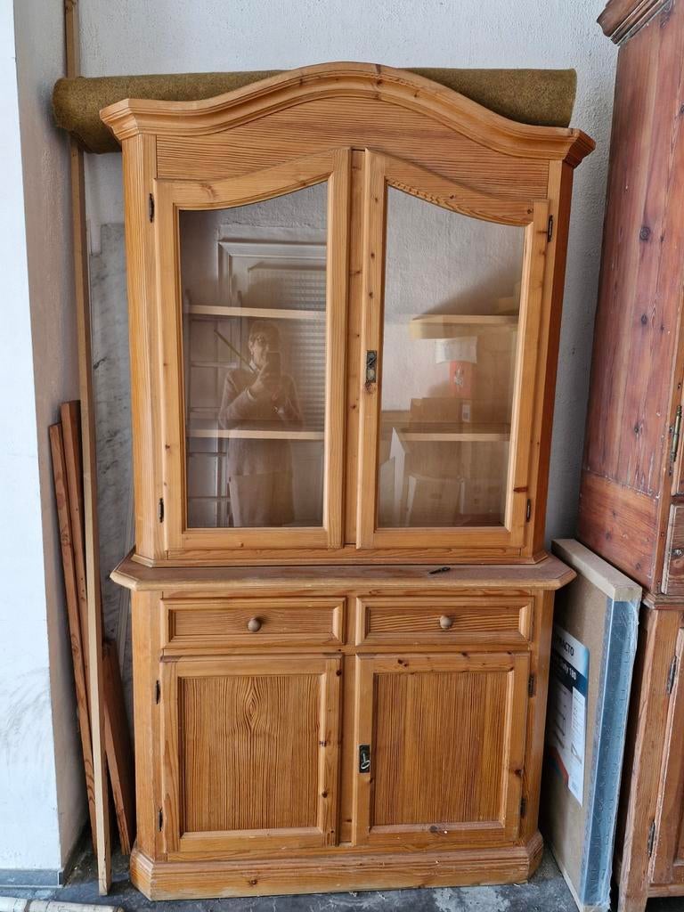 Vitrinekast grenen ., Huis en Inrichting, Kasten | Vitrinekasten, Ophalen