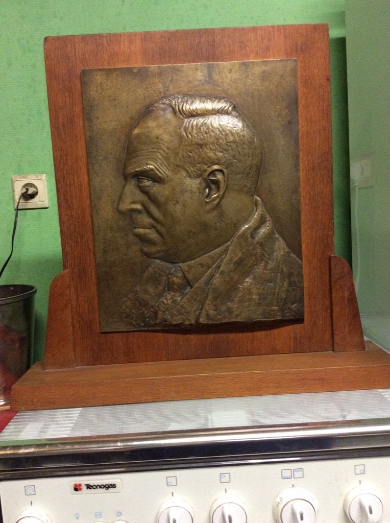 Bronzen plaket, Vindevogel, Georges, Antiquités & Art, Portrait ou Personnes, Enlèvement ou Envoi, Autres techniques, Métal