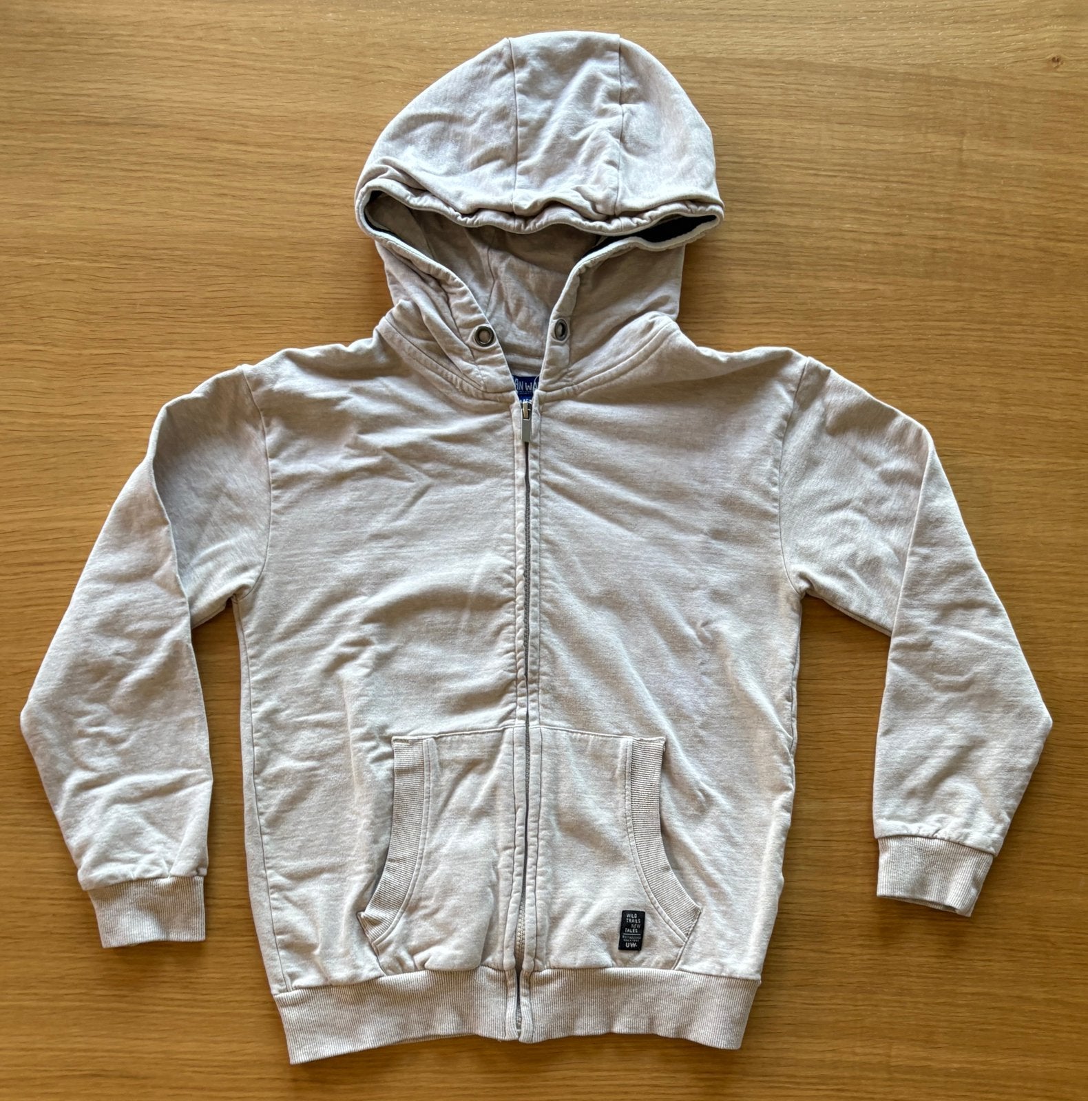 Sweat / gilet zippé beige avec capuche - 11 ans - 9€, Enfants & Bébés, Vêtements enfant | Taille 146, Enlèvement ou Envoi, Comme neuf