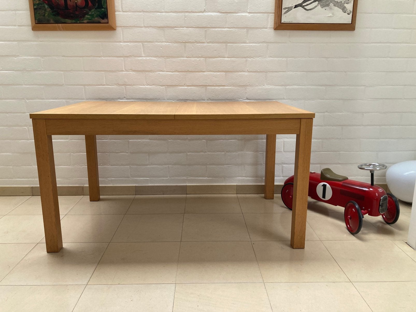 Uitschuifbare tafel, Ophalen, Gebruikt, 50 tot 100 cm, Eikenhout