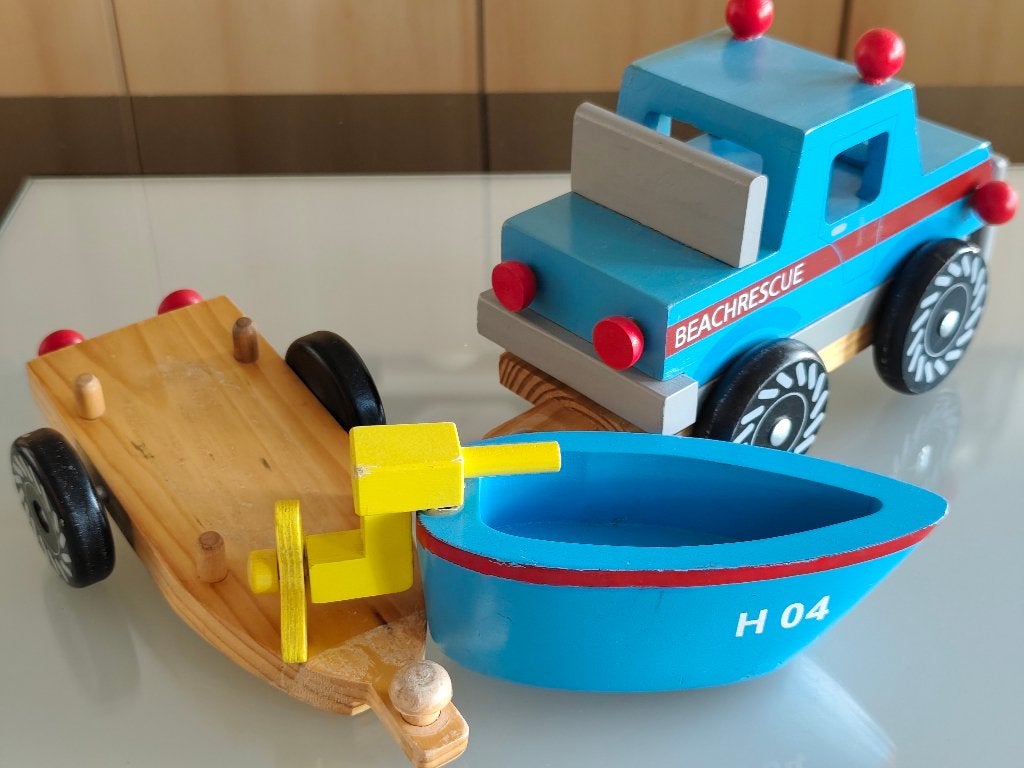 Strand speelgoed in massief hout, Kinderen en Baby's, Ophalen, Zo goed als nieuw, Overige typen