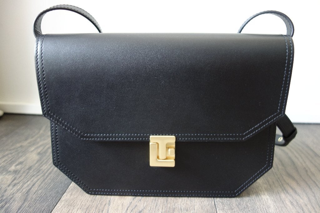 Sac modèle "Rose" cuir lisse noir "LE TANNEUR", Envoi, Neuf, Noir