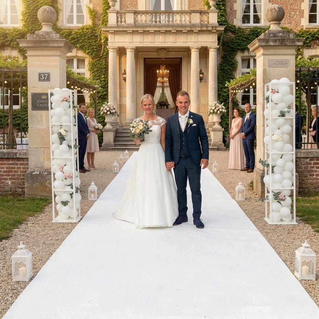 Witte bruiloft loper, Kleding | Dames, Trouwkleding en Trouwaccessoires, Verzenden, Nieuw, Wit, Accessoires