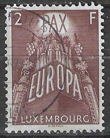 Luxembourg 1957 - Yvert 531 - Europe - Personnes- 2 pe (ST), Envoi, Luxembourg, Affranchi