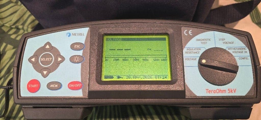 Metrel isolatieweerstandmeter, Doe-het-zelf en Bouw, Ophalen of Verzenden, Gebruikt, Inhoud