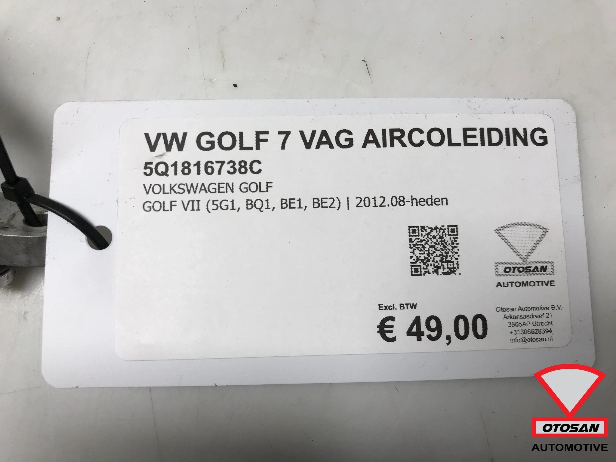 VW Golf 7 Audi Seat Skoda VAG Aircoleiding 5Q1816738C, Volkswagen, Volkswagen AG, Vw@volkswagen.de, Utilisé