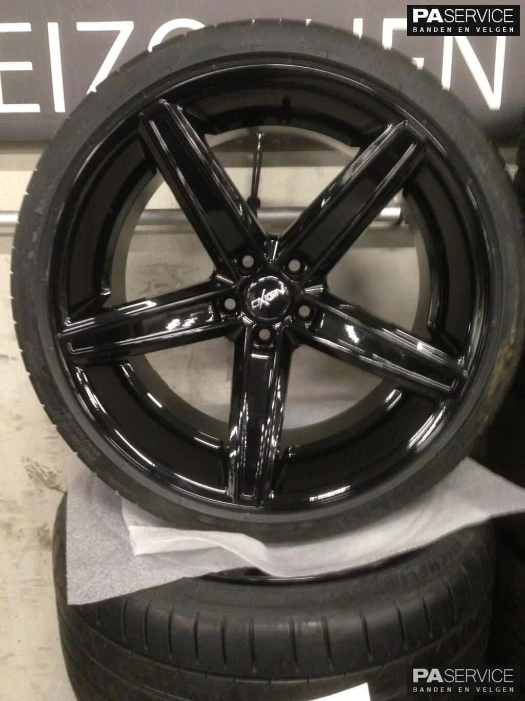 Nw 21 inch Gloss Black Porsche Macan set incl Continental en, -, -, Banden en Velgen, Nieuw