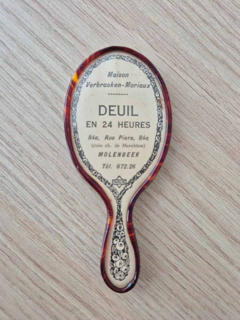 Curiosité / Rare : miroir de sac pompes funèbres, Enlèvement ou Envoi