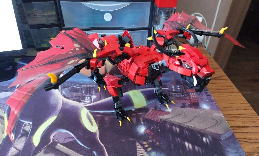 Lego ninjago dragon rouge incomplet, Lego, Enlèvement, Utilisé, Briques en vrac