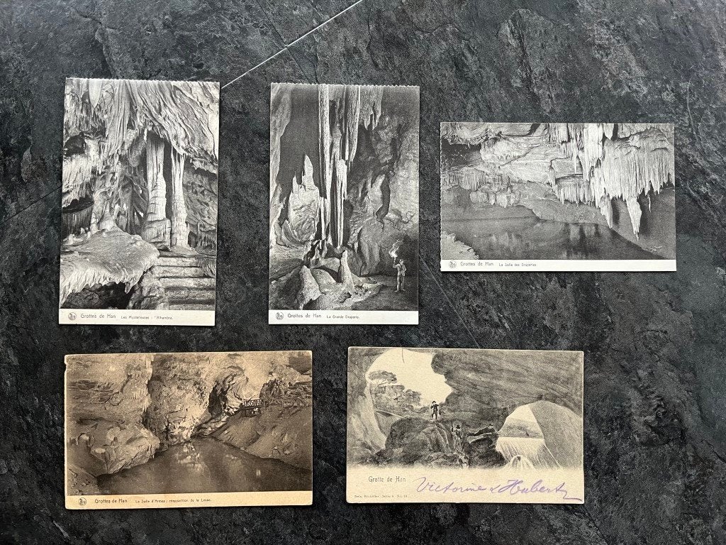 5 cartes postales Les Grottes de Han, Collections, Enlèvement ou Envoi, Namur