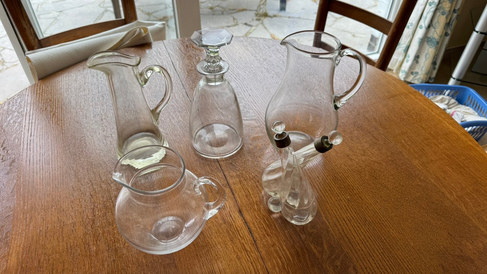 Lot de carafes et huiliers en verre – Vintage (offre?), Enlèvement, Comme neuf
