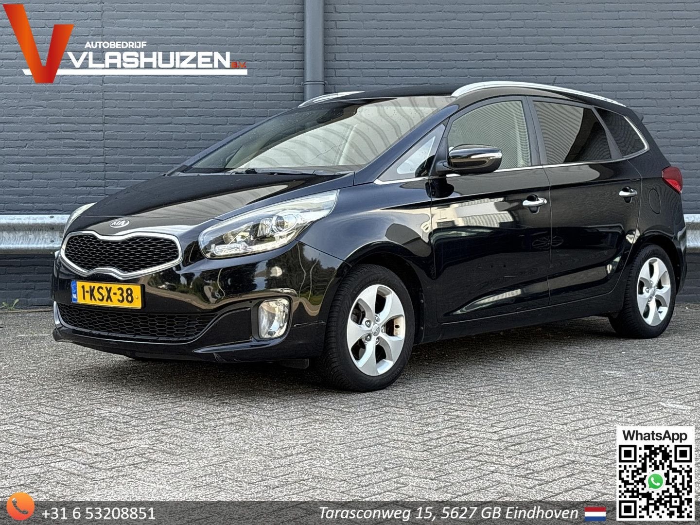 Kia Carens 1.6 GDi Business Pack | Climate | Cruise | Navi |, Auto's, Kia, Monovolume, 149 g/km, Zwart, Handgeschakeld