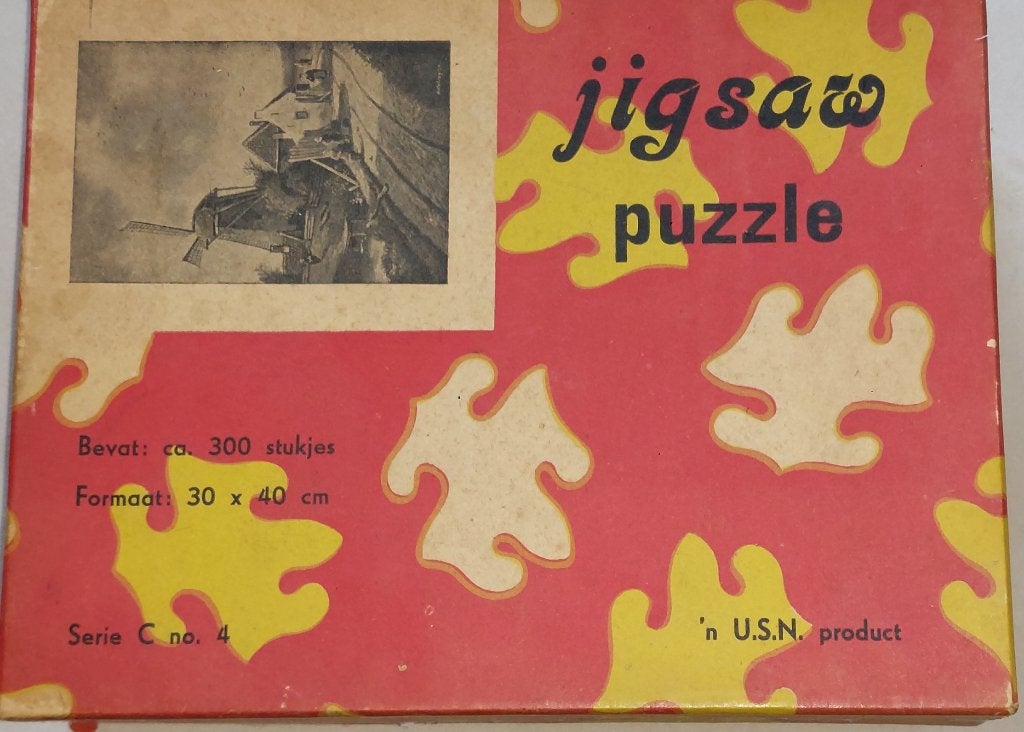 Zeldzame HOUTEN Puzzel U.S.N. Jaren 40 - Serie C Compleet, Antiek en Kunst, Ophalen of Verzenden