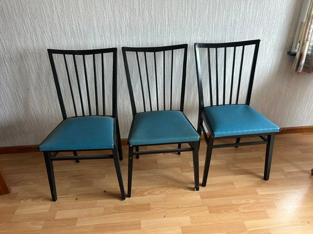 chaises de salle à manger vintage en bois, lot de 3, Enlèvement