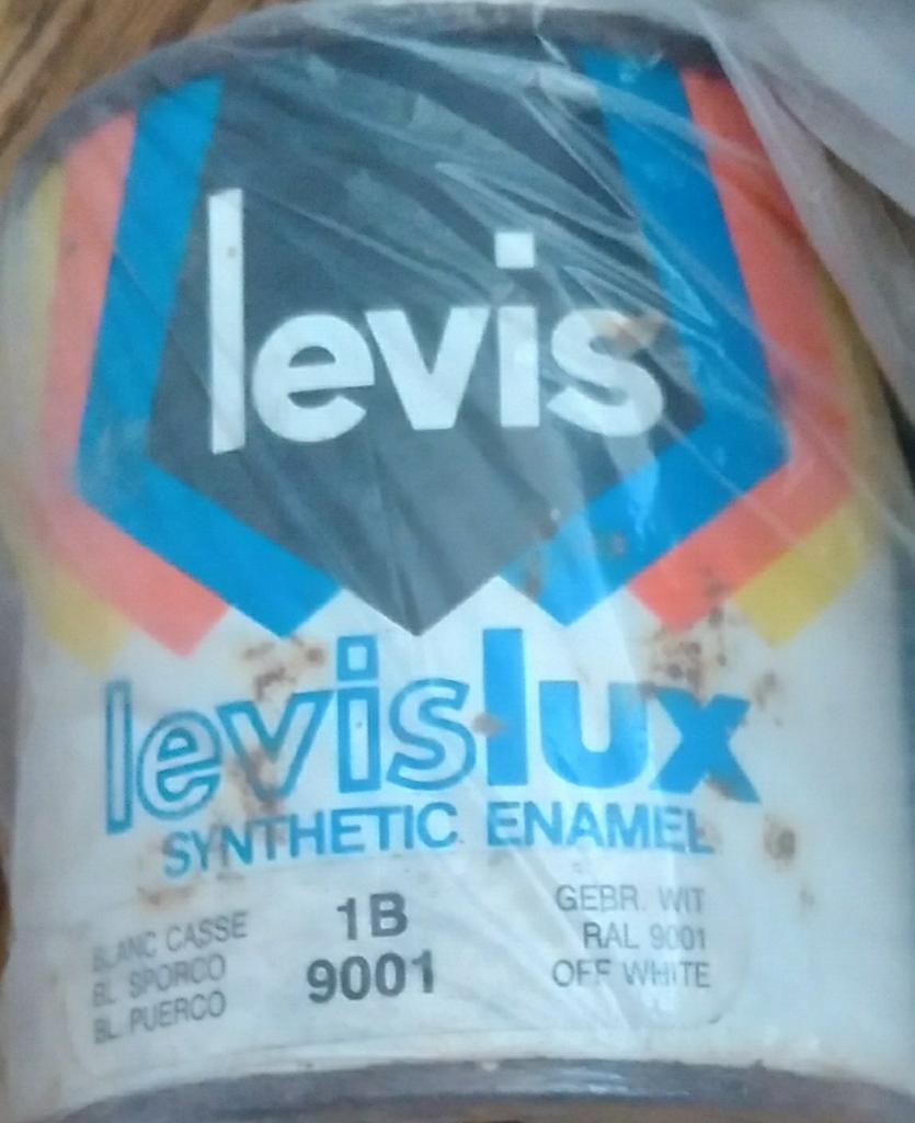 Peinture laque brillante blanche "Levis"., Moins de 5 litres, Comme neuf, Enlèvement, Peinture