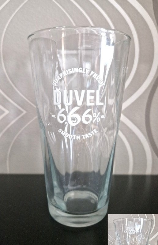 Duvel glas 'bierglas 666' 50cl, Ophalen of Verzenden, Bierglas