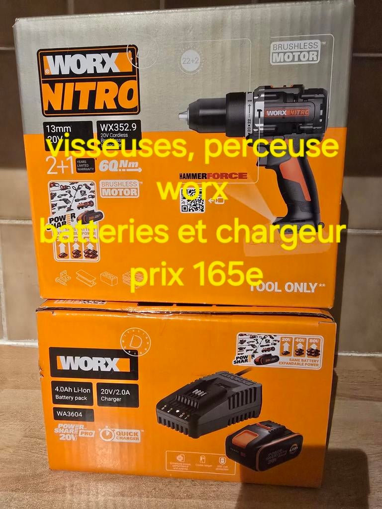 Perceuse visseuse worx neuf, Bricolage & Construction, Enlèvement