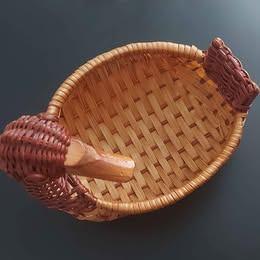 Petit panier en osier en forme de canard, Osier, Enlèvement, Ovale, Panier