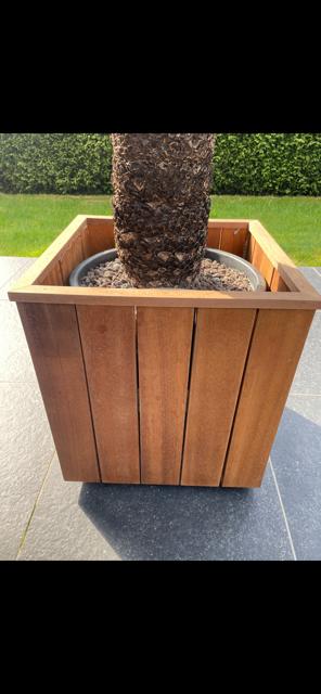 Padoek plantbak op wielen, Enlèvement, Neuf, Bois