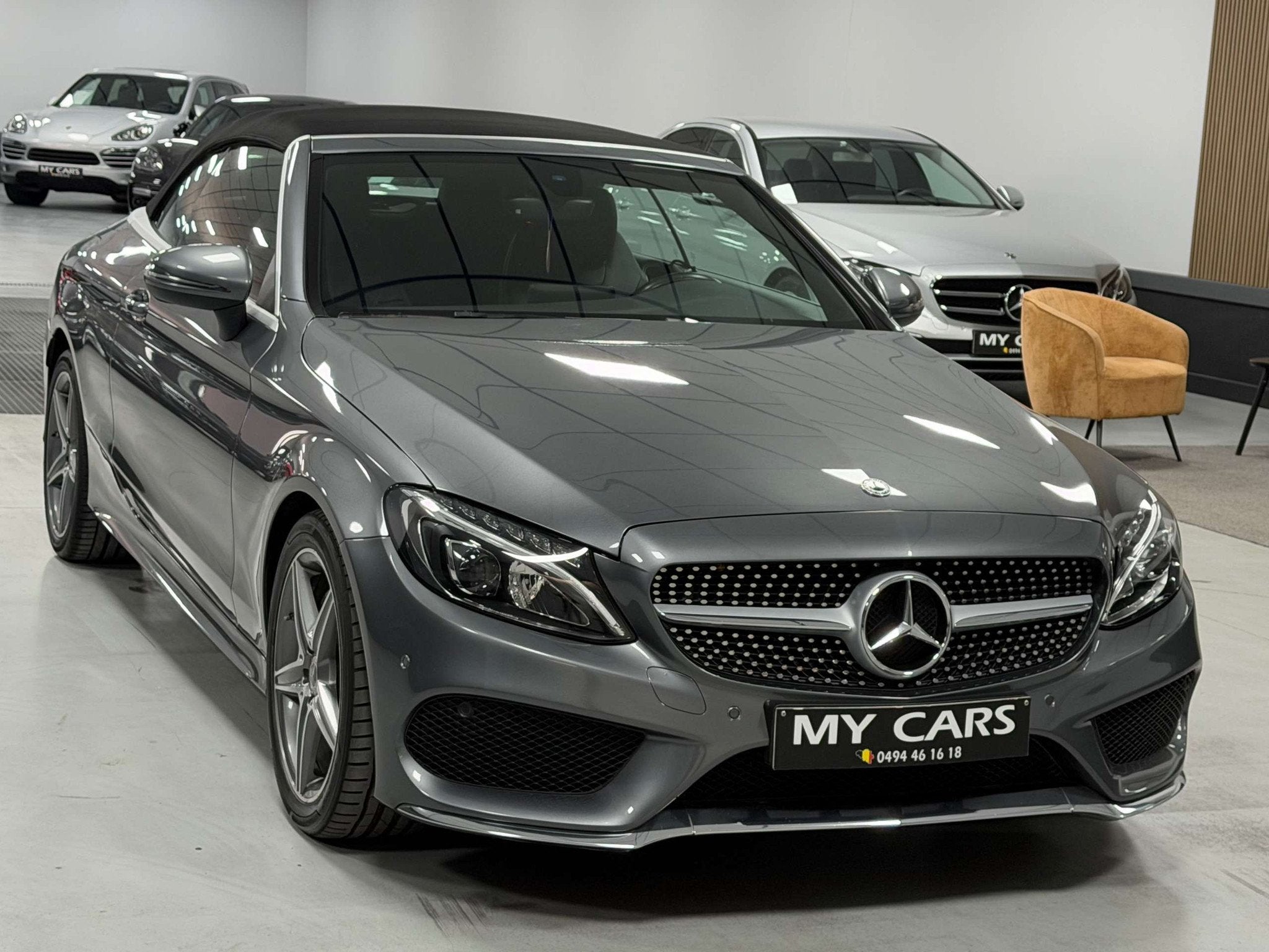 Mercedes-Benz C-Klasse 220 d Cabriolet PACK AMG - NAVIGATION, Autos, Cuir, Argent ou Gris, Achat, Euro 6