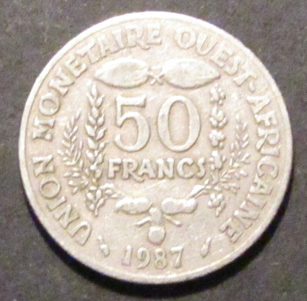 Pièce de 50 francs de l'Union ouest-africaine 1987, Timbres & Monnaies, Monnaies | Afrique, Enlèvement ou Envoi, Autres pays, Monnaie en vrac