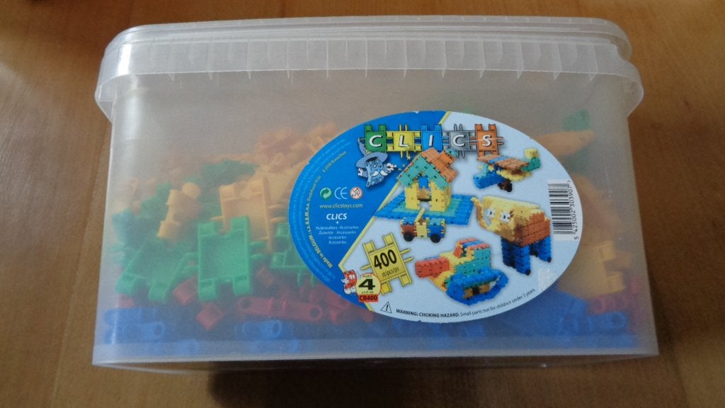 Box  met 400 Clics  - constructieve blokken, Kinderen en Baby's, Ophalen, Zo goed als nieuw, Overige merken