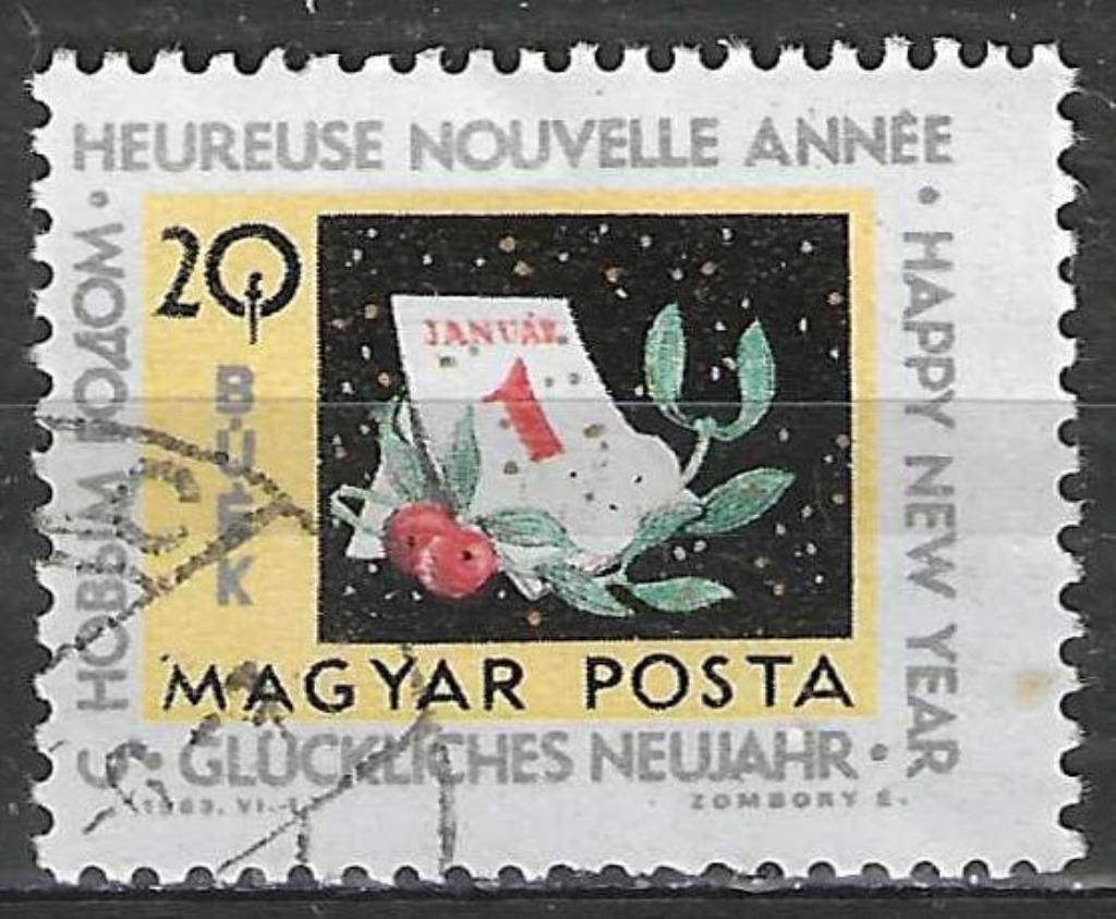 Hongarije 1963 - Yvert 1614 - Nieuwjaar 1964 - 20 fi. (ST), Postzegels en Munten, Postzegels | Europa | Hongarije, Verzenden, Gestempeld
