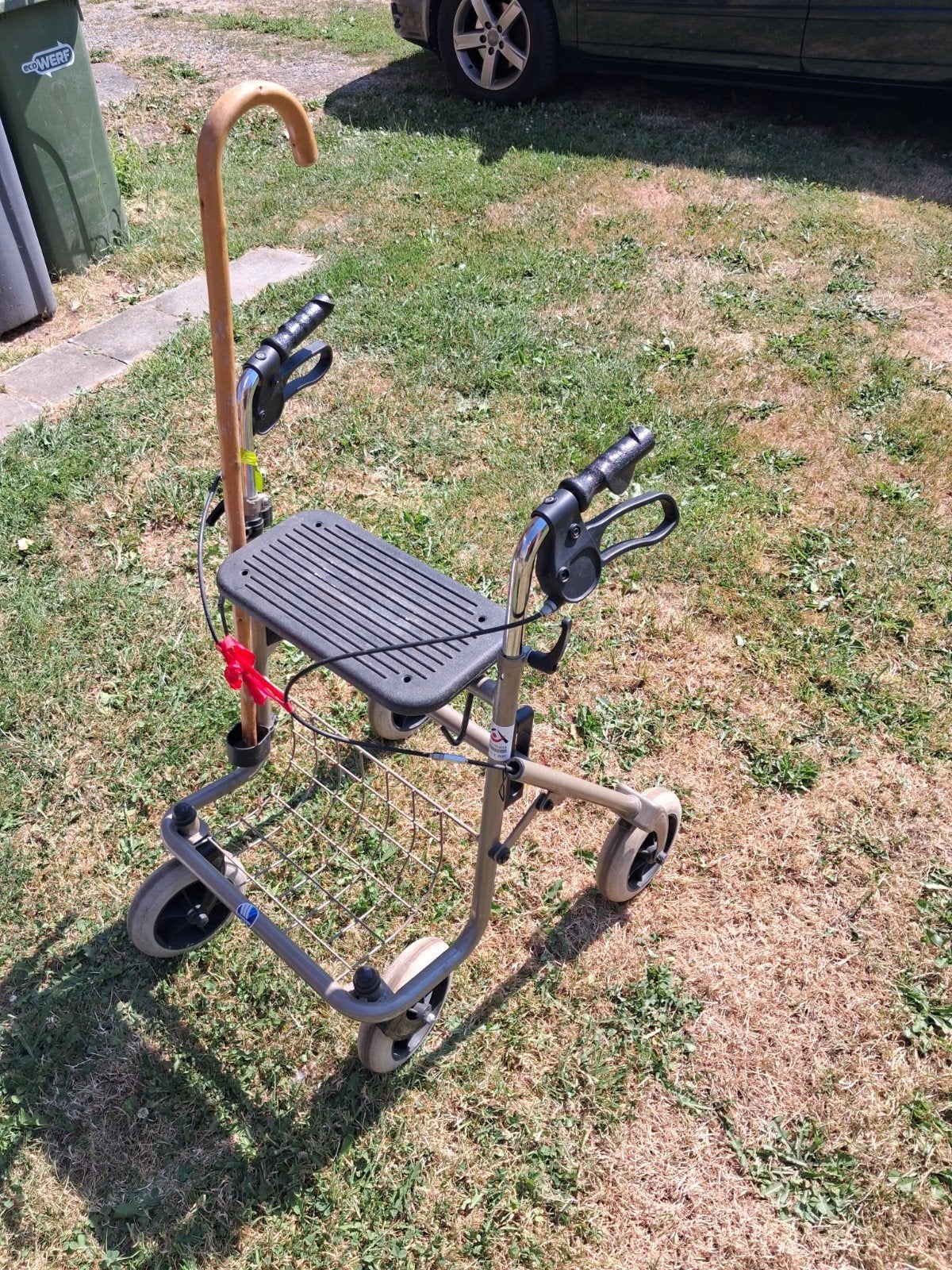 Rollator Vermeiren  + houten wandelstok, Ophalen