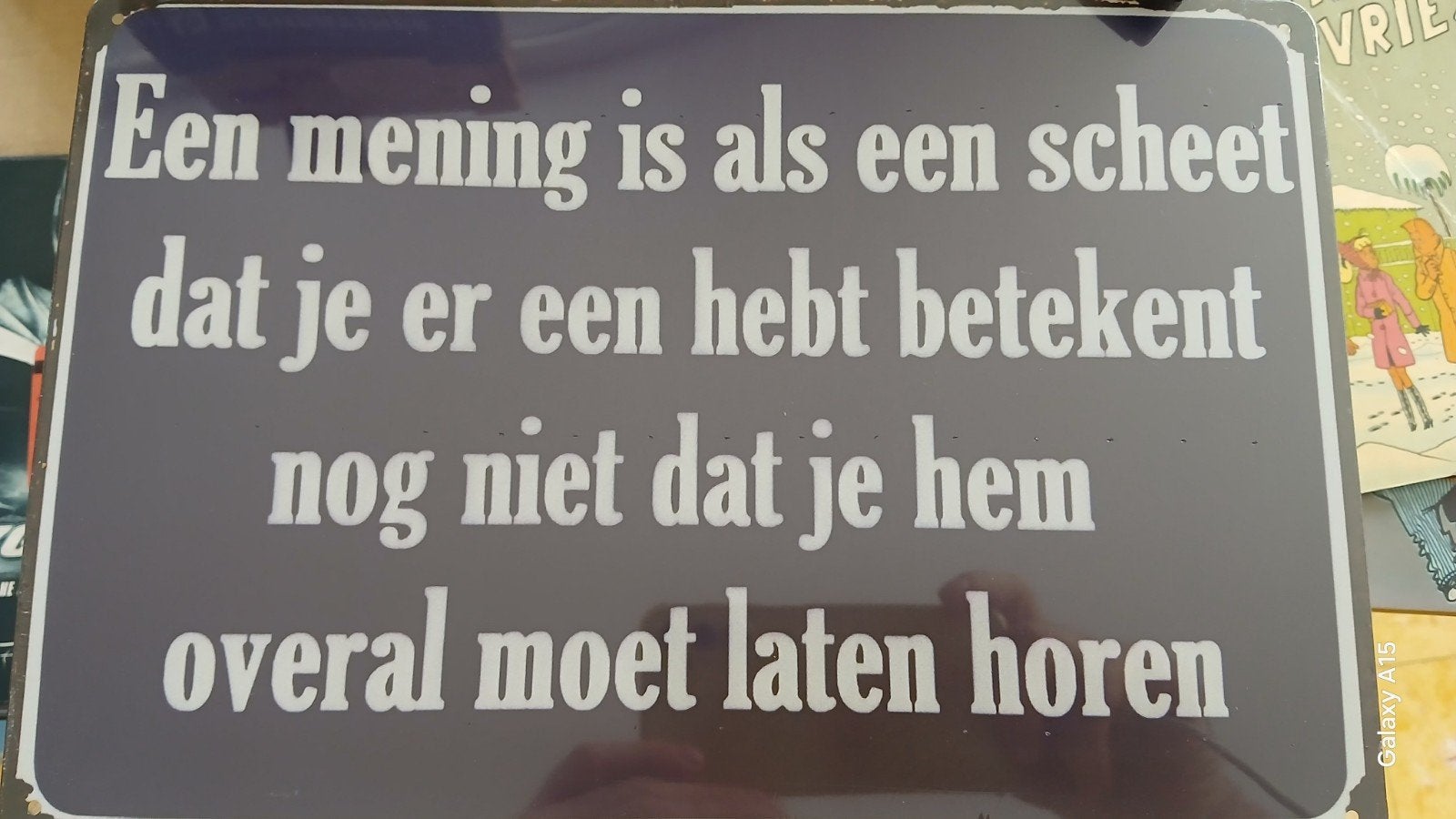 tekstbord schiet mening, Huis en Inrichting, Tekstbord, Nieuw, Ophalen of Verzenden, 30 cm