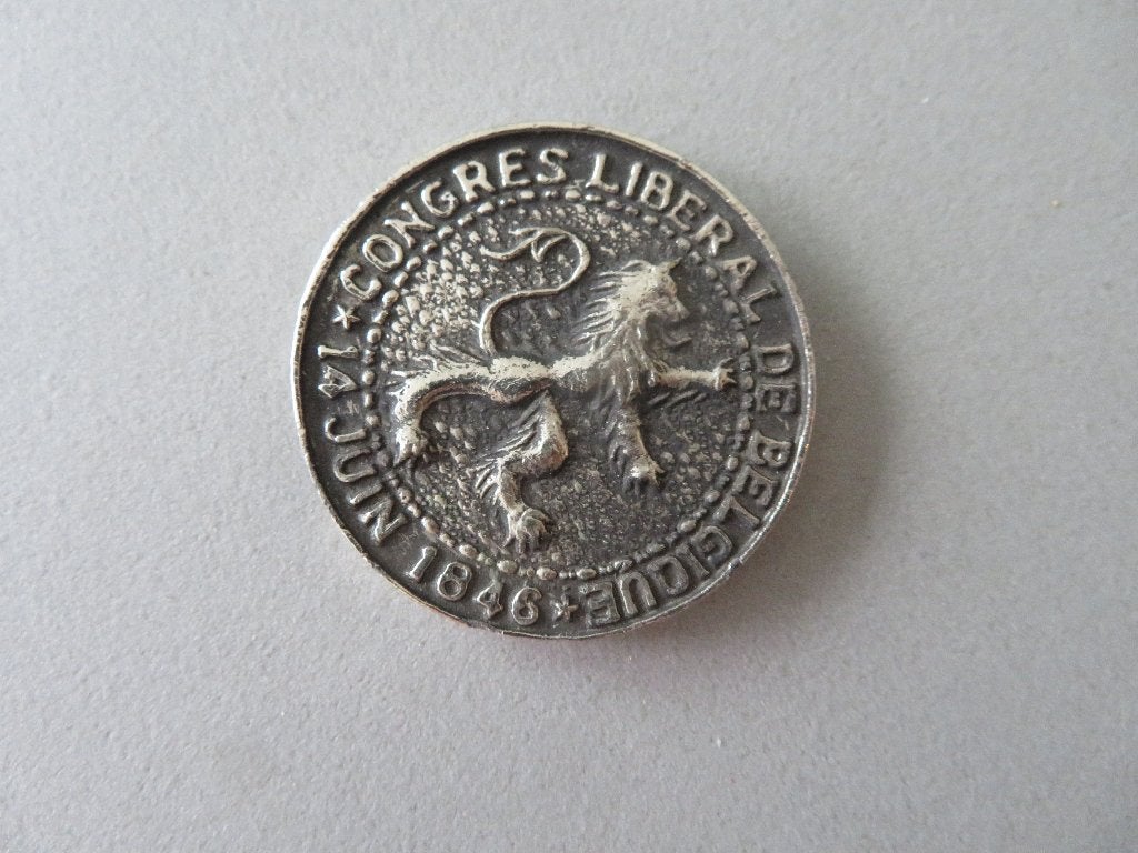 medaille herrineringsmunt congres liberal Belgique 1846, Ophalen of Verzenden
