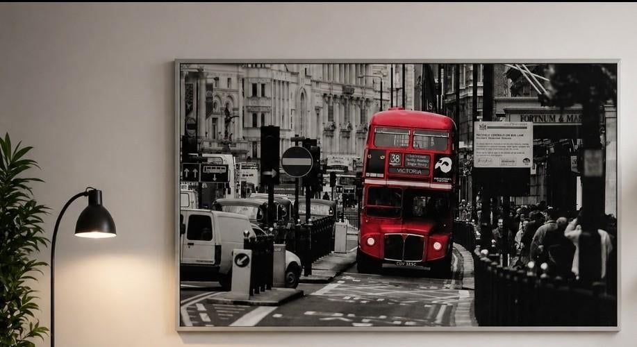Grote Londense rode busfoto 140x100 cm - moderne inrichting, Ophalen