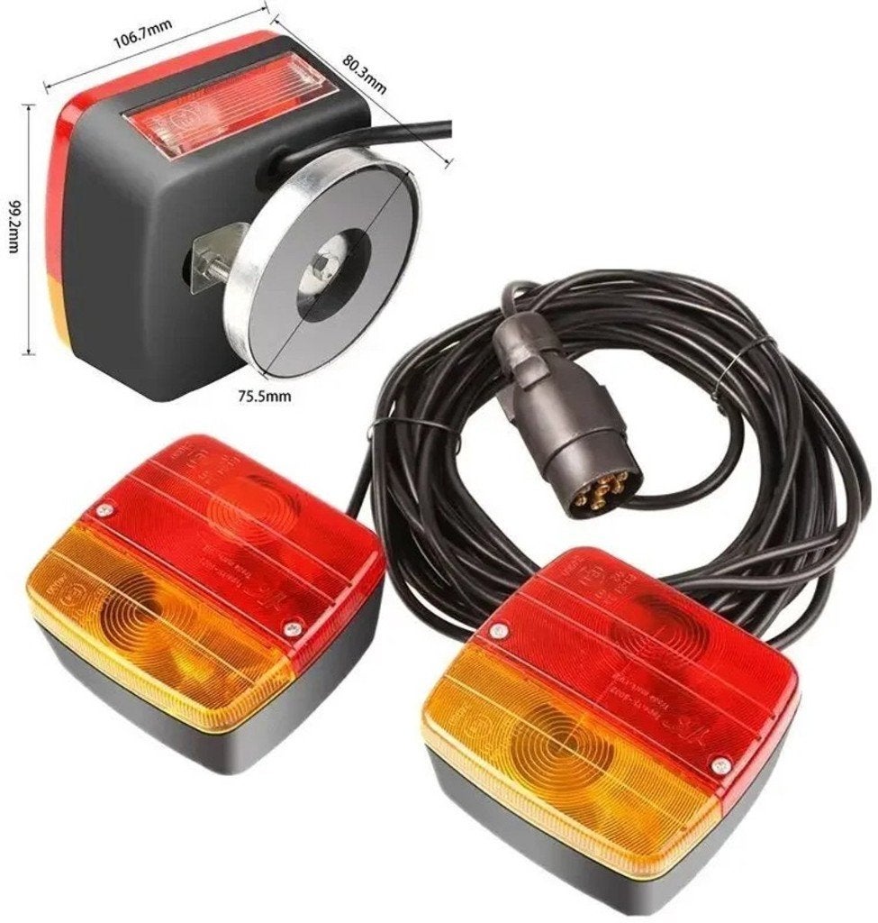 Aanhangwagen verlichting met plak magneeten, Ophalen, Zo goed als nieuw