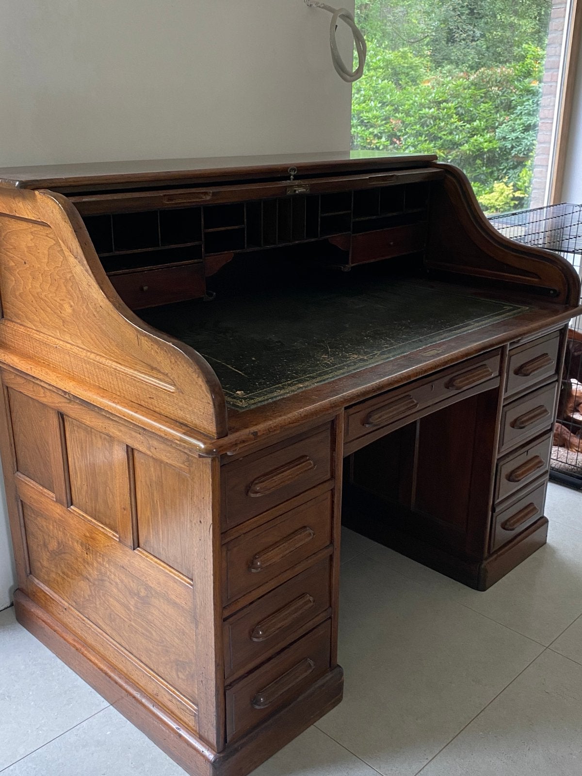 Engels Antiek roltop bureau prachtig stuk, zeer oud, Antiquités & Art, Enlèvement