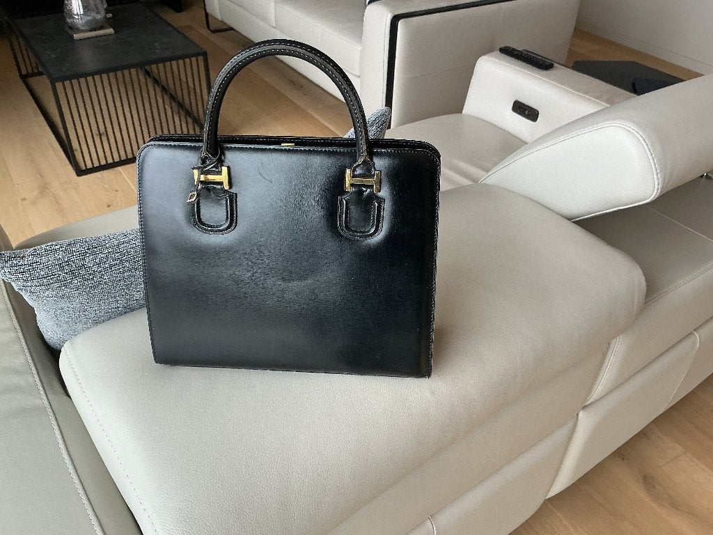 Delvaux handtas jaren 60-70 zwart, Ophalen, Gebruikt, Zwart, Handtas